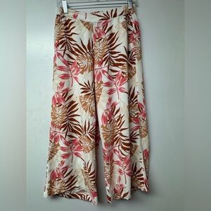 Roxy Women’s Tropical Print Wide Leg Beach Pants Medium Resort Coastal Travel